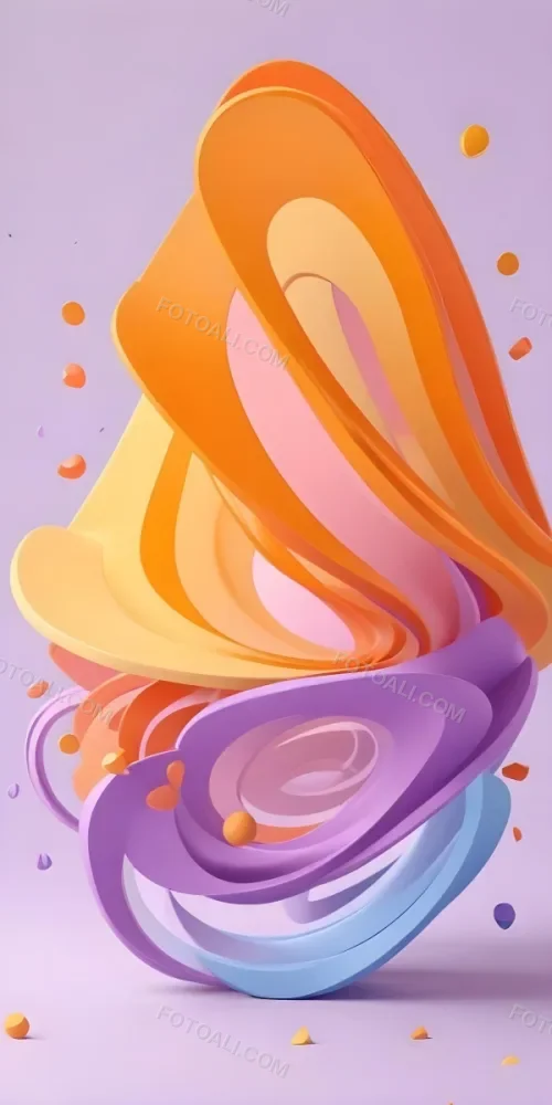 Abstract Colorful Curved Shapes In Shades Of Orange Pink And Purple 9 677b