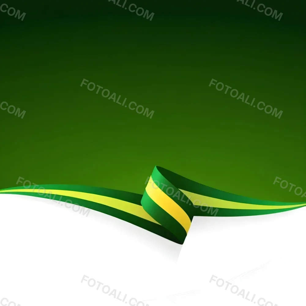 Abstract Green And Yellow Shapes On A Dark Green Background 7