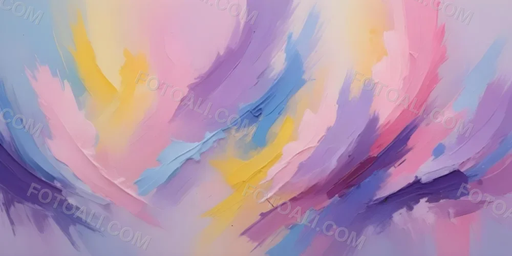 Abstract Painting With Brush Strokes In Pastel Colors Including Pink Purple Blue And Yellow Creating A Soft And Dreamy Effect With A Focus On Texture And Color Blending 17 De1b