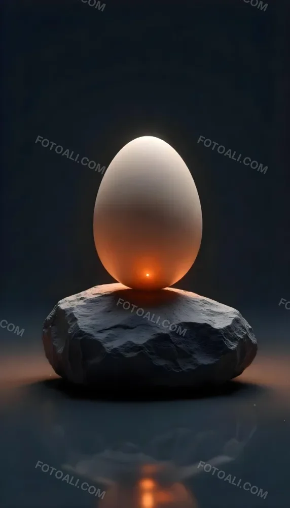 An Egg On Top Of A Rock With Light Coming From Underneath Dark Background Zen Concept Balance Harmony Peace Tranquility 11 9e12