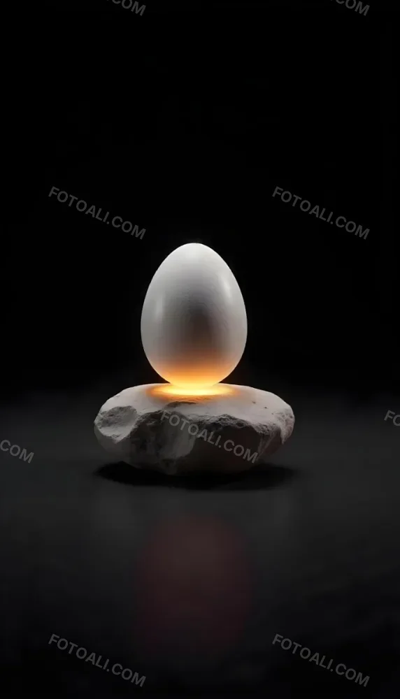 An Egg On Top Of A Rock With Light Coming From Underneath Dark Background Zen Concept Balance Harmony Peace Tranquility 17 D7a4