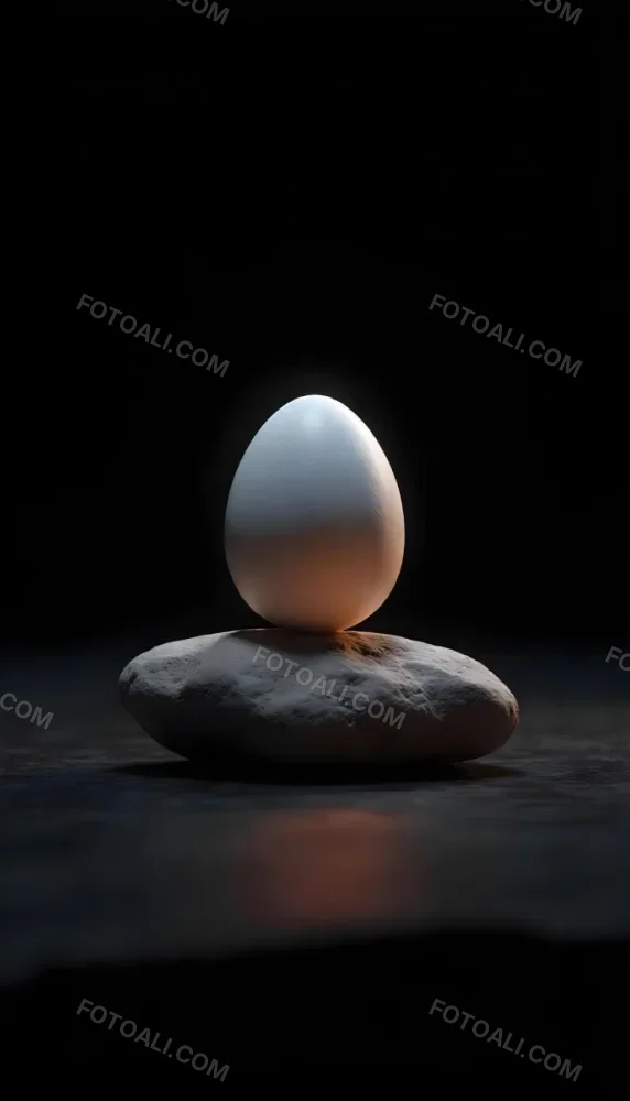 An Egg On Top Of A Rock With Light Coming From Underneath Dark Background Zen Concept Balance Harmony Peace Tranquility 18 3f49
