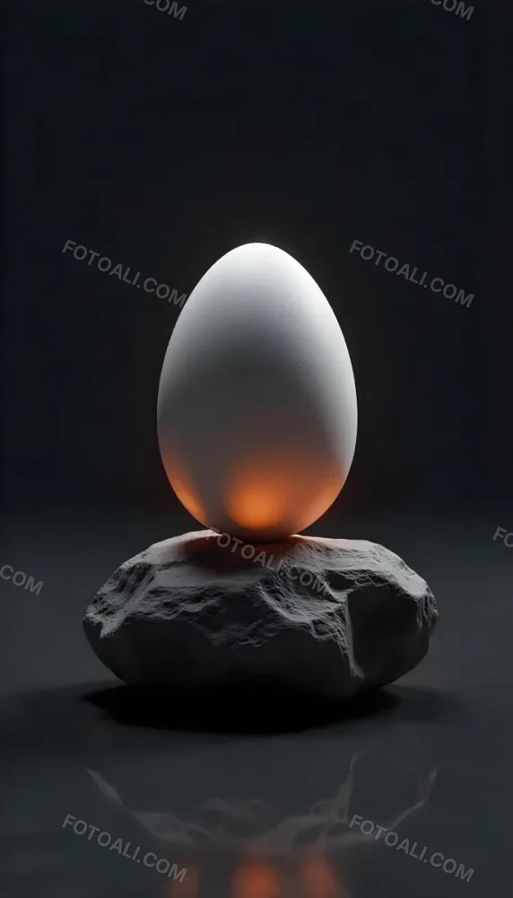 An Egg On Top Of A Rock With Light Coming From Underneath Dark Background Zen Concept Balance Harmony Peace Tranquility 20 Be0a