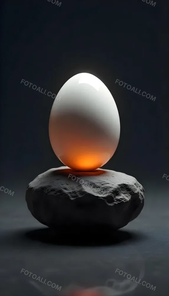 An Egg On Top Of A Rock With Light Coming From Underneath Dark Background Zen Concept Balance Harmony Peace Tranquility 21 7209
