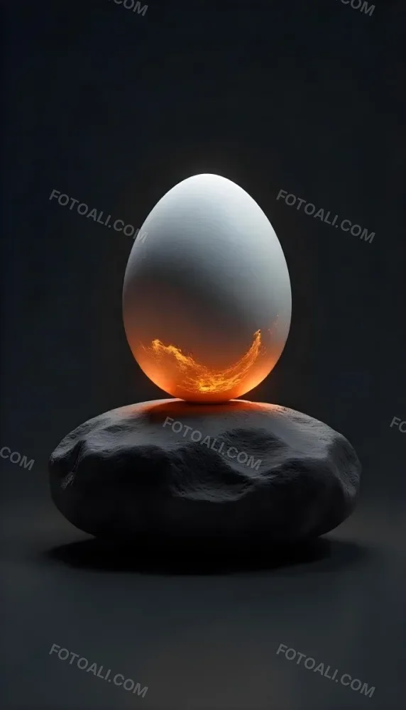 An Egg On Top Of A Rock With Light Coming From Underneath Dark Background Zen Concept Balance Harmony Peace Tranquility 23 0d4c