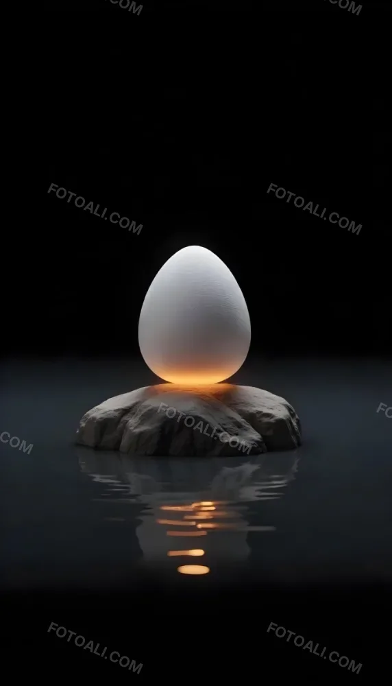 An Egg On Top Of A Rock With Light Coming From Underneath Dark Background Zen Concept Balance Harmony Peace Tranquility 4 46fc