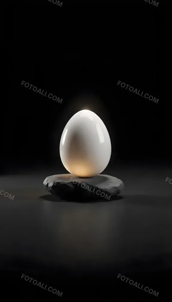 An Egg On Top Of A Rock With Light Coming From Underneath Dark Background Zen Concept Balance Harmony Peace Tranquility 6 4749