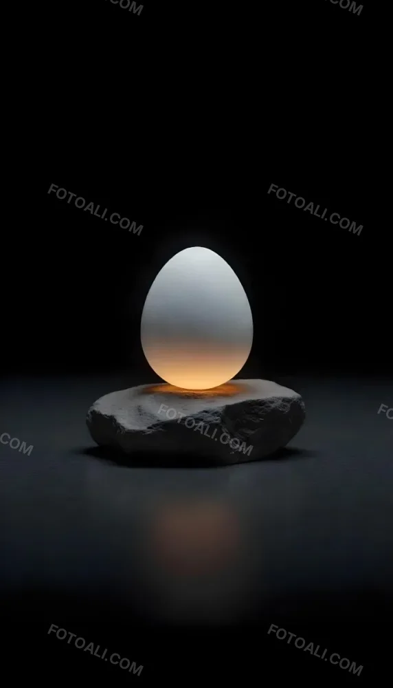 An Egg On Top Of A Rock With Light Coming From Underneath Dark Background Zen Concept Balance Harmony Peace Tranquility 8 15a1