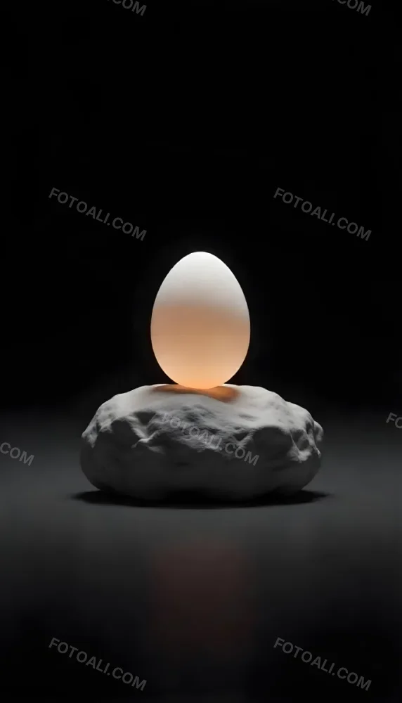 An Egg On Top Of A Rock With Light Coming From Underneath Dark Background Zen Concept Balance Harmony Peace Tranquility 9 88f8