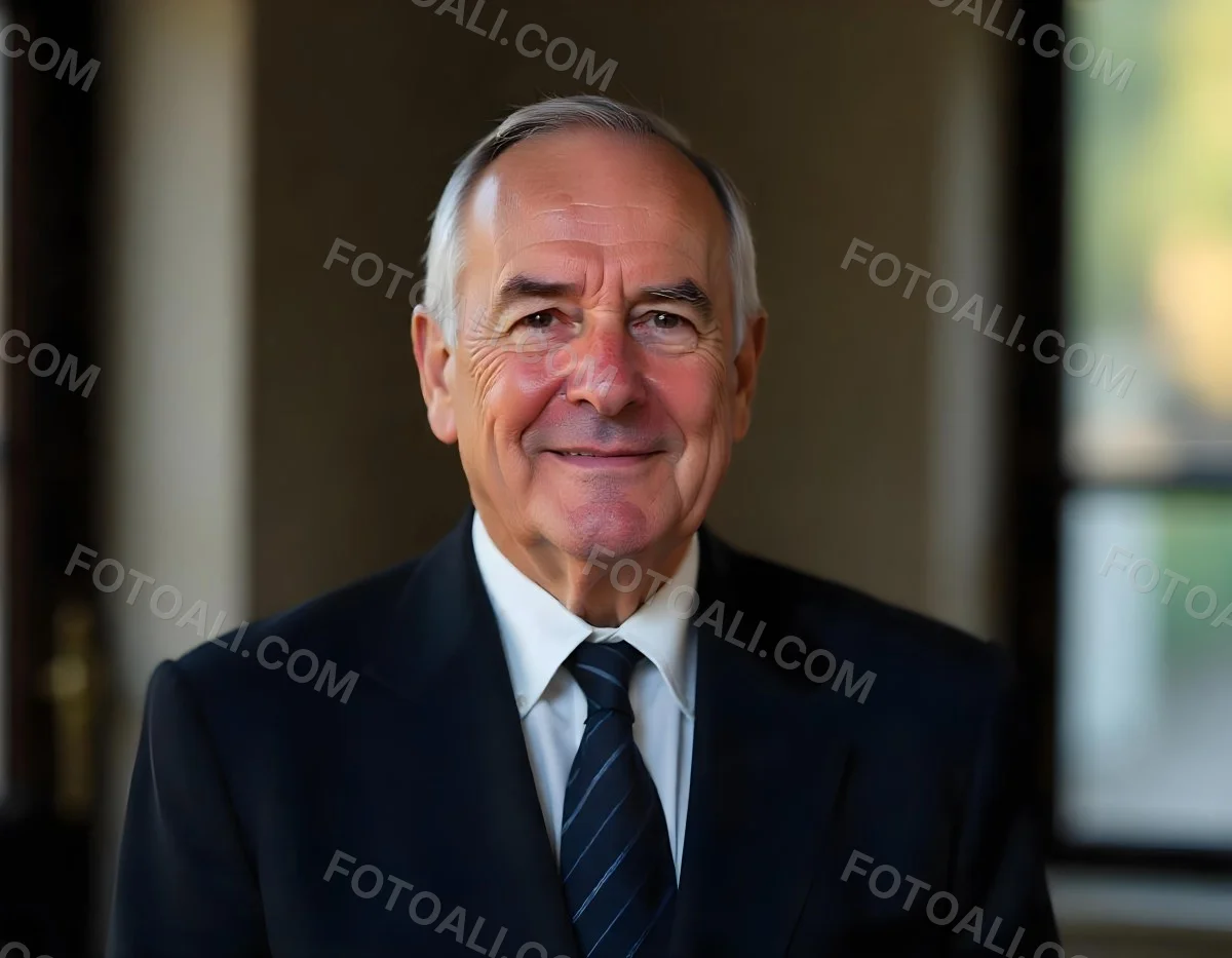 An Elderly Caucasian Man With Gray Hair Wearing A Dark Suit And Tie Standing In Front Of A Window 3 90da