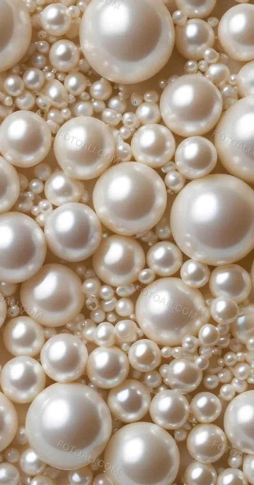 Assorted White And Cream Colored Pearls Of Various Sizes Arranged In A Scattered Pattern 12 F775