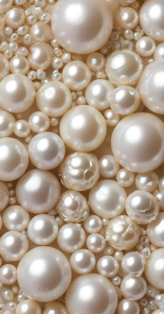 Assorted White And Cream Colored Pearls Of Various Sizes Arranged In A Scattered Pattern 5 Bd7e