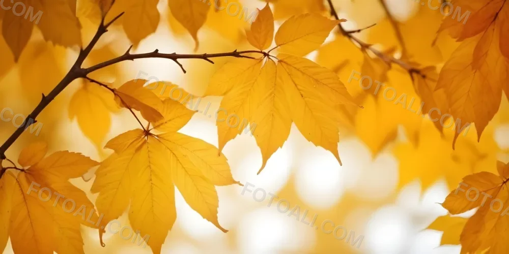 Autumn Leaves On A Branch With Warm Orange And Yellow Colors 16 8323