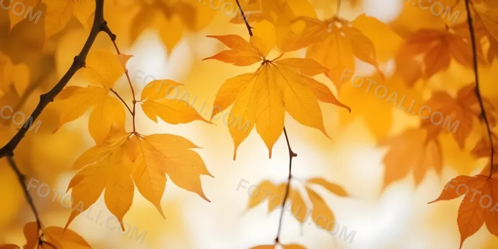 Autumn Leaves On A Branch With Warm Orange And Yellow Colors 23 Dccc