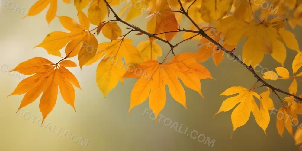 Autumn Leaves On A Branch With Warm Orange And Yellow Colors 8 5080
