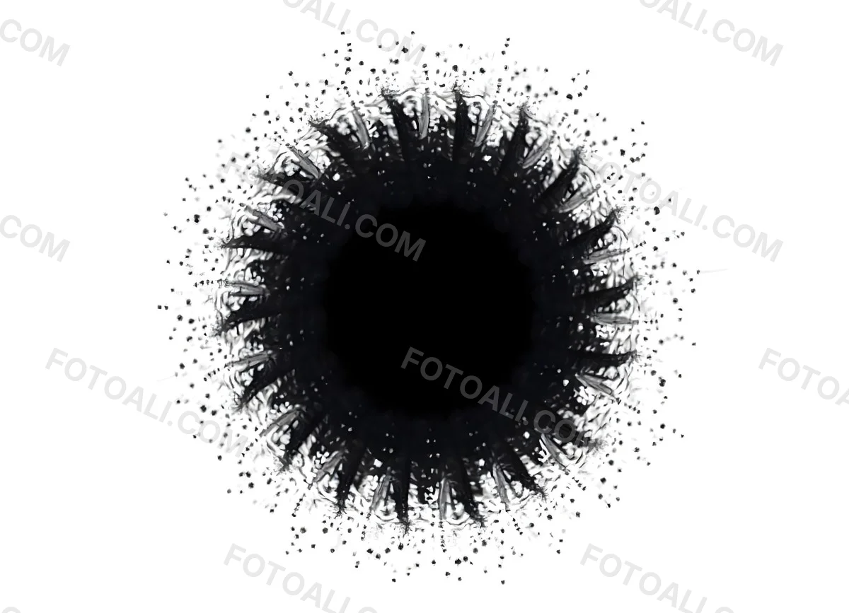 Black Circle With A Grainy Texture The Center Is Solid Black The Edges Are Blurred And Faded On A Black Background 22 6523
