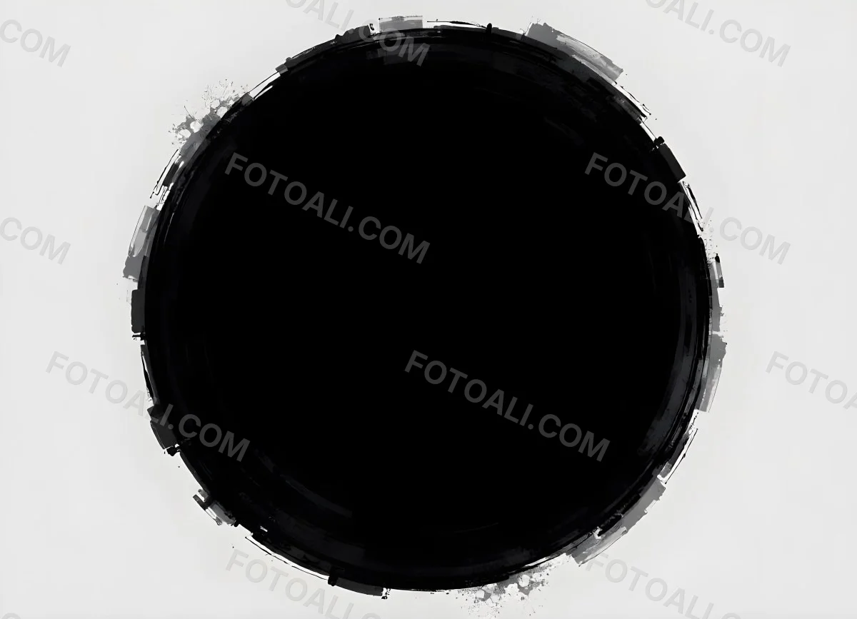 Black Circle With A Grainy Texture The Center Is Solid Black The Edges Are Blurred And Faded On A Black Background 5 F7b3