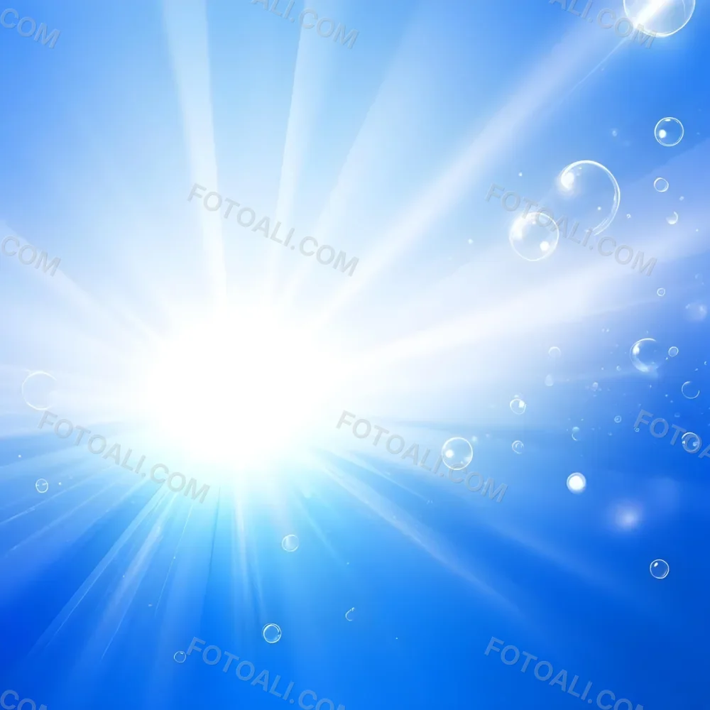 Blue Abstract Background With Light Rays And Bubbles 7 C459