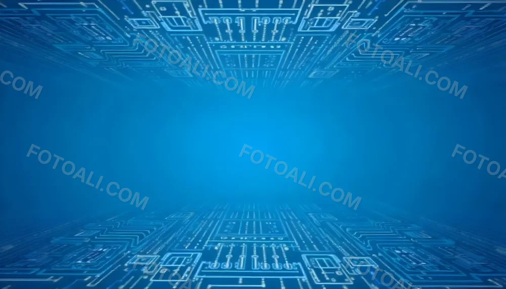 Blue Background With A Circuit Board Pattern The Lines Are White And There Are Small Dots Of Light At The Intersections 26 233f