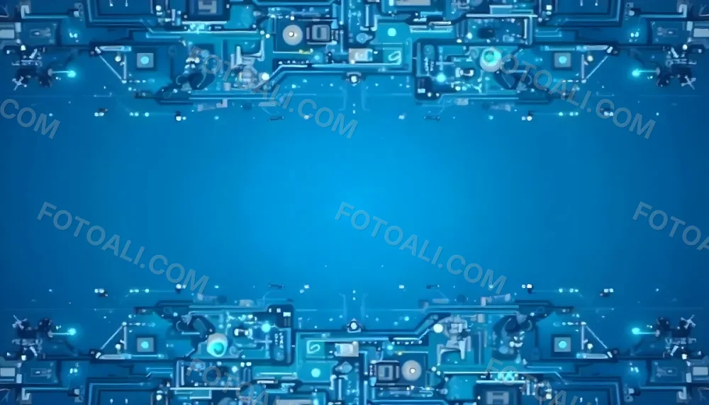 Blue Background With A Circuit Board Pattern The Lines Are White And There Are Small Dots Of Light At The Intersections 42 Da34