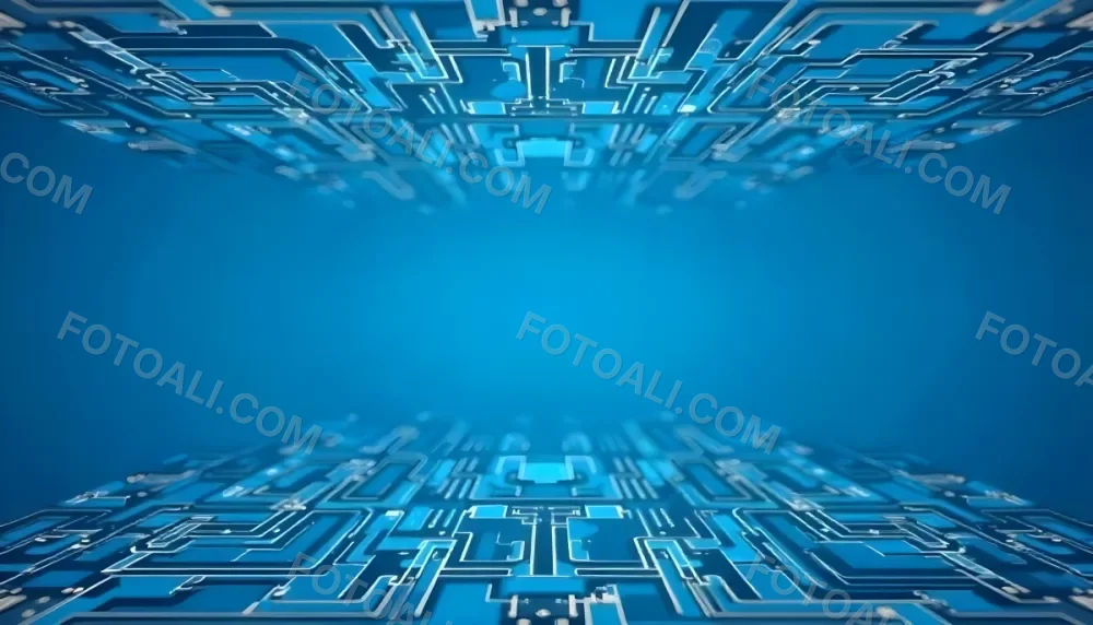 Blue Background With A Circuit Board Pattern The Lines Are White And There Are Small Dots Of Light At The Intersections 6 0dcf