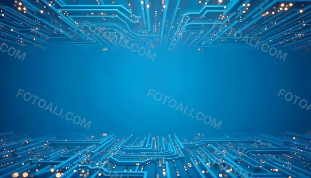 Blue Background With A Circuit Board Pattern The Lines Are White And There Are Small Dots Of Light At The Intersections 7 C0e3