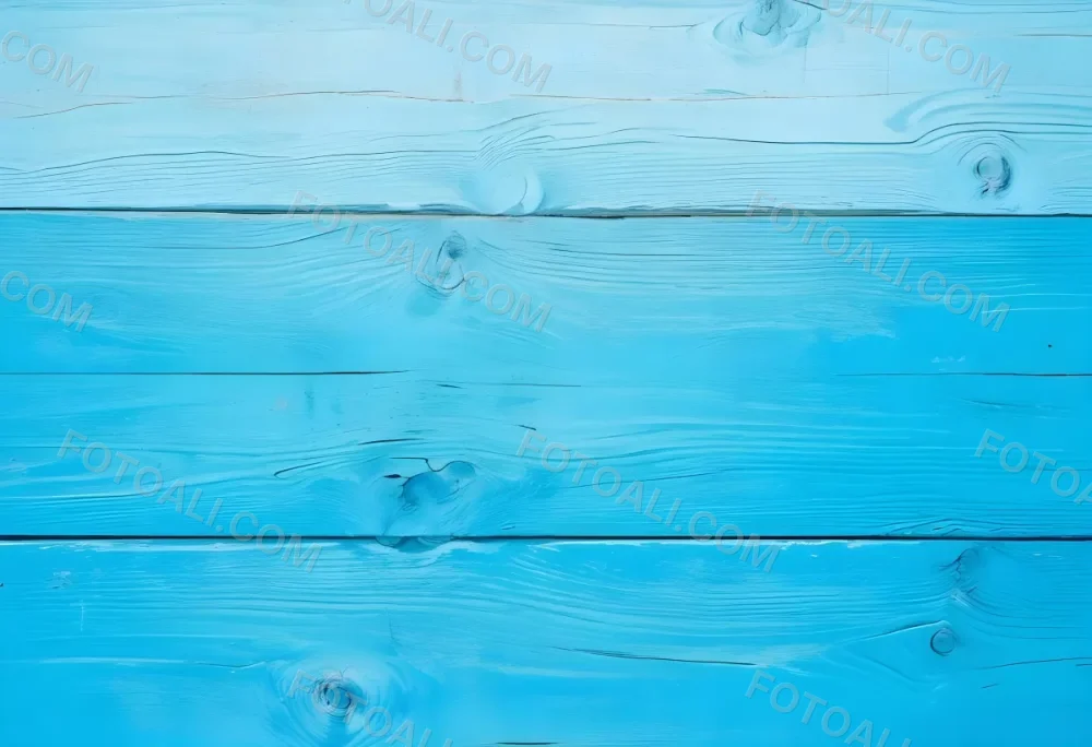 Blue Painted Wooden Planks Horizontal Arrangement Wood Grain Visible Knots And Imperfections Bright And Vibrant Color Close Up Shot Rustic Texture 32 Bc54