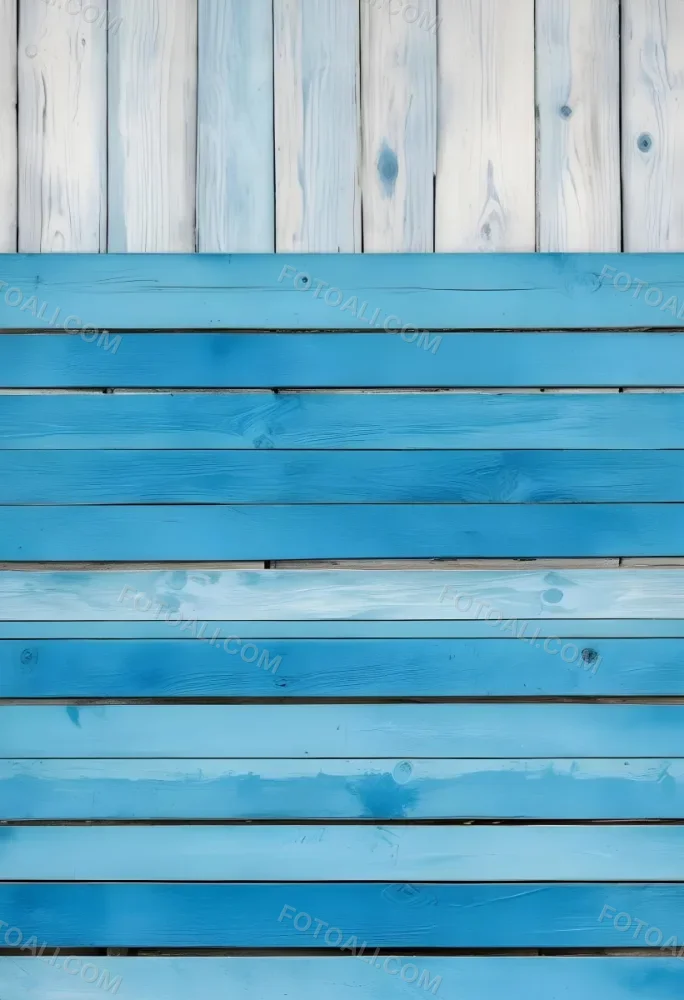 Blue Painted Wooden Planks Horizontal Lines Weathered Texture Rustic Charm Vintage Aesthetic Vibrant Color Natural Light Simple Composition 5 7369