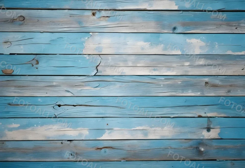 Blue Painted Wooden Planks With Peeling Paint Horizontal Arrangement Weathered Texture Rustic Charm Vintage Aesthetic Close Up Shot Natural Light Aged Appearance 6 07bc