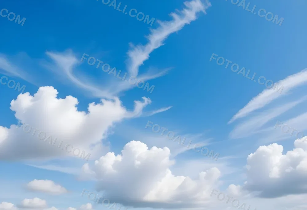 Blue Sky With Wispy White Clouds 74 D558