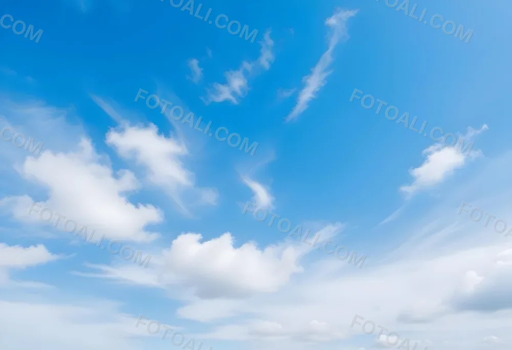 Blue Sky With Wispy White Clouds 95 90ac