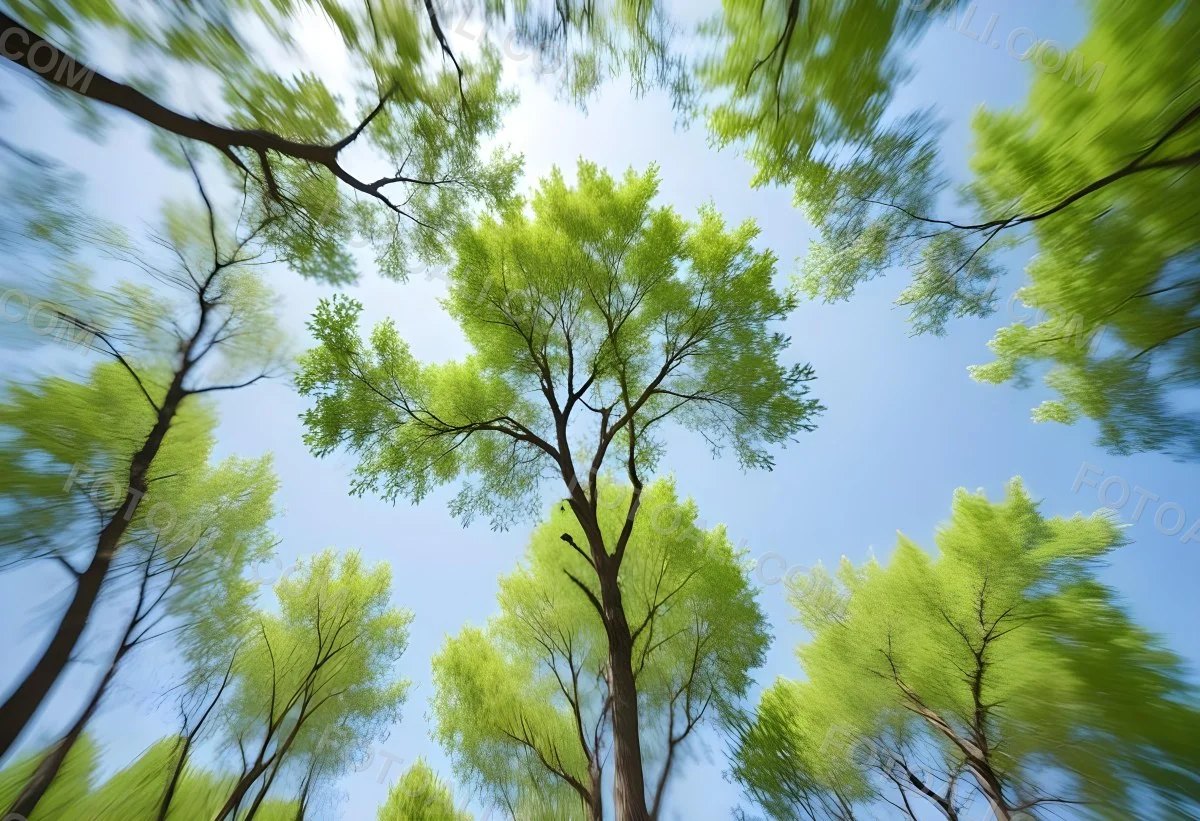 Blurred Image Of Green Trees With A Blue Sky In The Background Natural Light Natural Colors Out Of Focus Nature Photography 1 3162