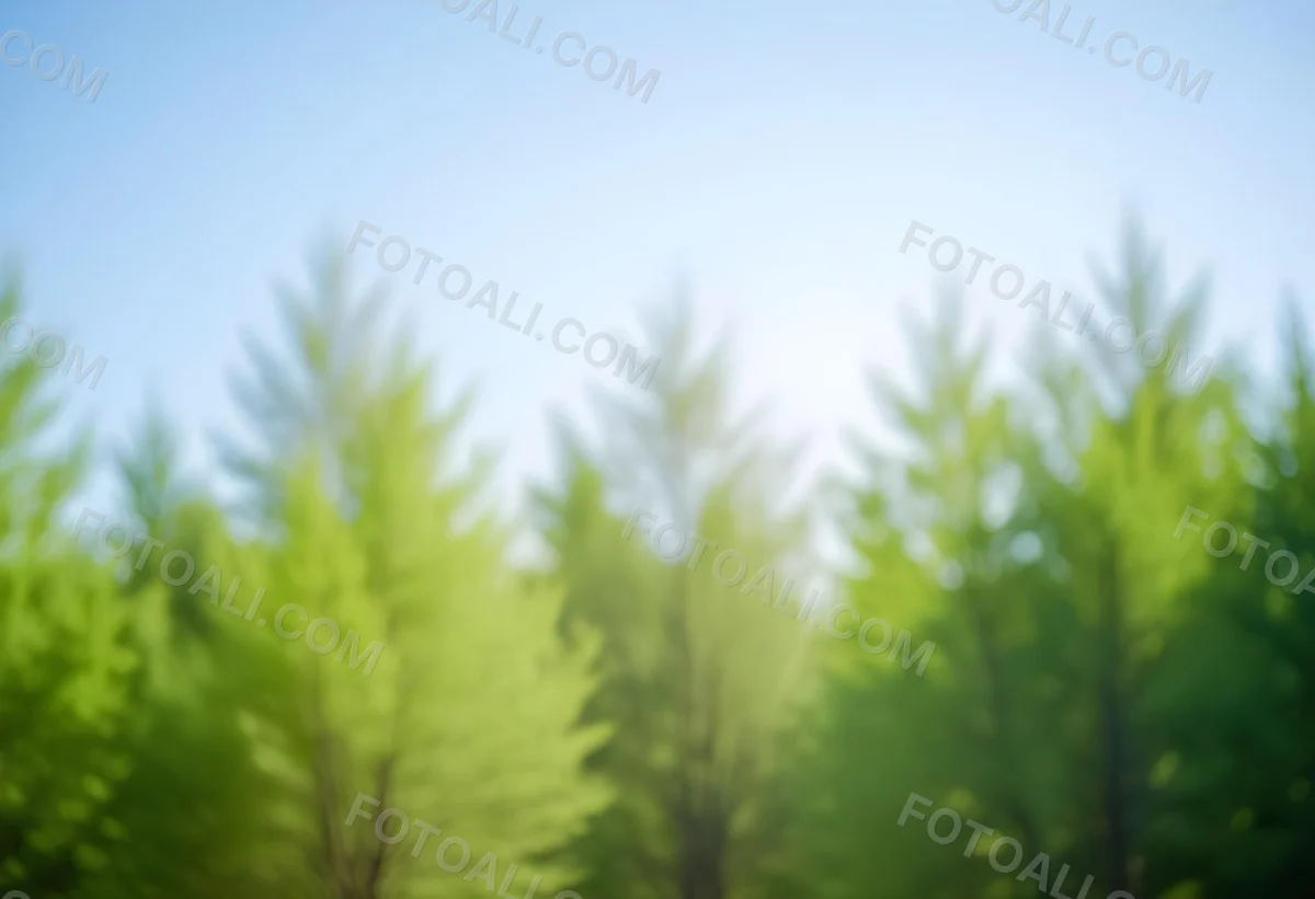 Blurred Image Of Green Trees With A Blue Sky In The Background Natural Light Natural Colors Out Of Focus Nature Photography 10 23dc