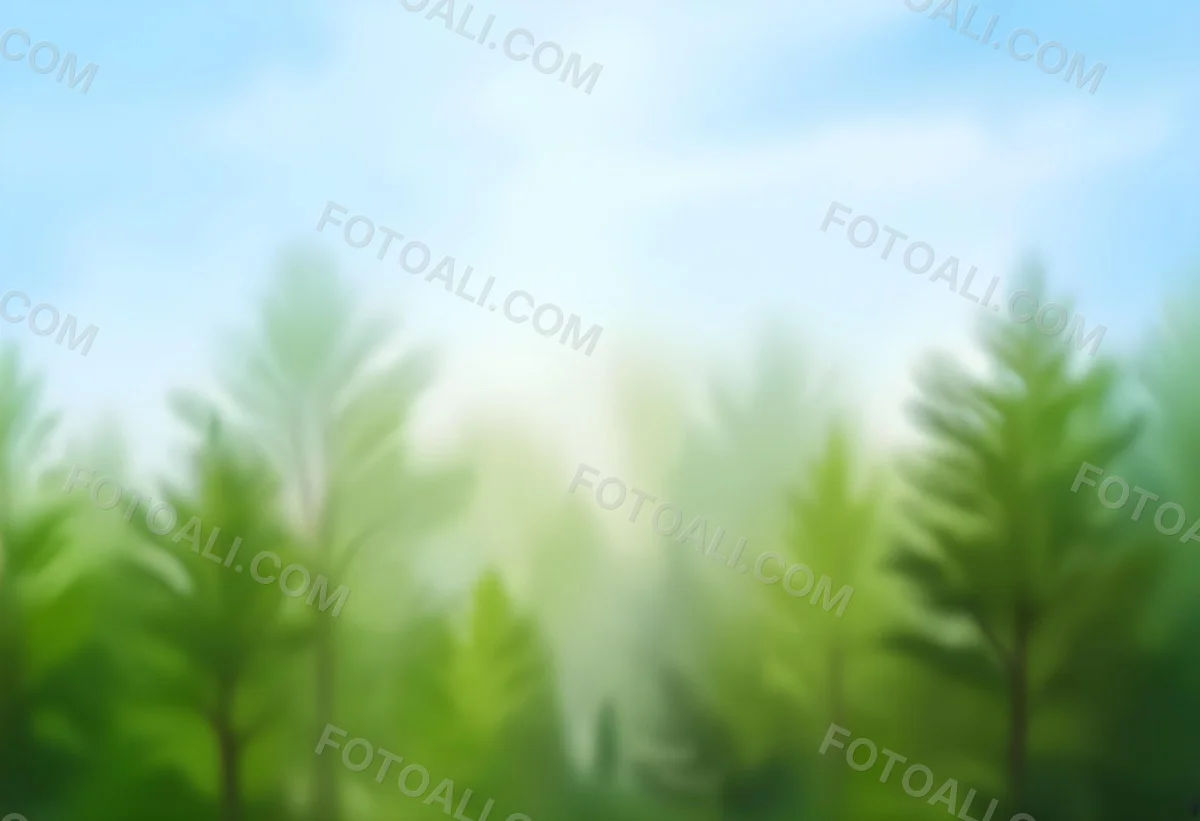 Blurred Image Of Green Trees With A Blue Sky In The Background Natural Light Natural Colors Out Of Focus Nature Photography 11 471d