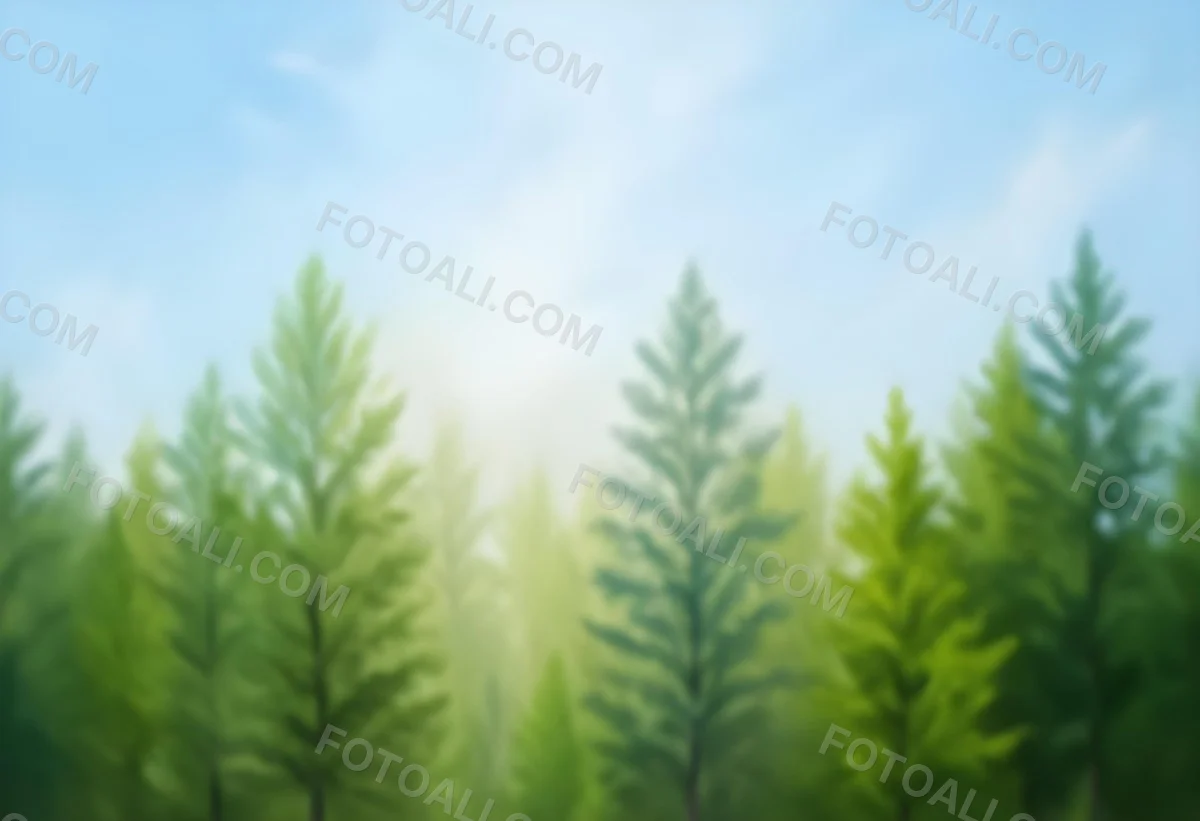 Blurred Image Of Green Trees With A Blue Sky In The Background Natural Light Natural Colors Out Of Focus Nature Photography 13 52a0