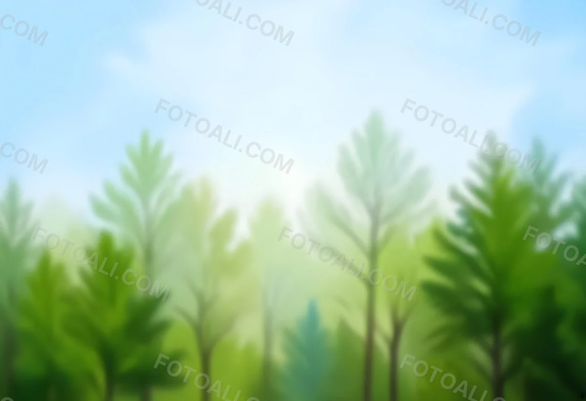 Blurred Image Of Green Trees With A Blue Sky In The Background Natural Light Natural Colors Out Of Focus Nature Photography 16 0d64