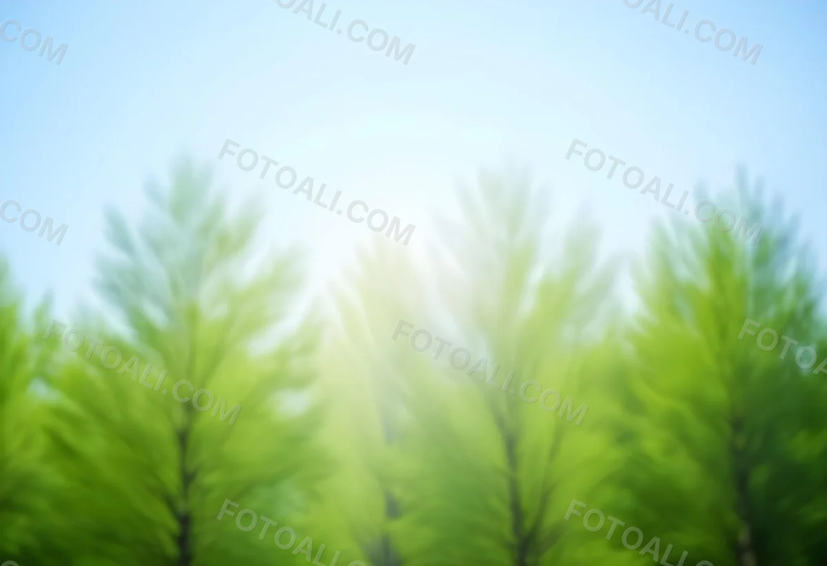 Blurred Image Of Green Trees With A Blue Sky In The Background Natural Light Natural Colors Out Of Focus Nature Photography 23 F6dd