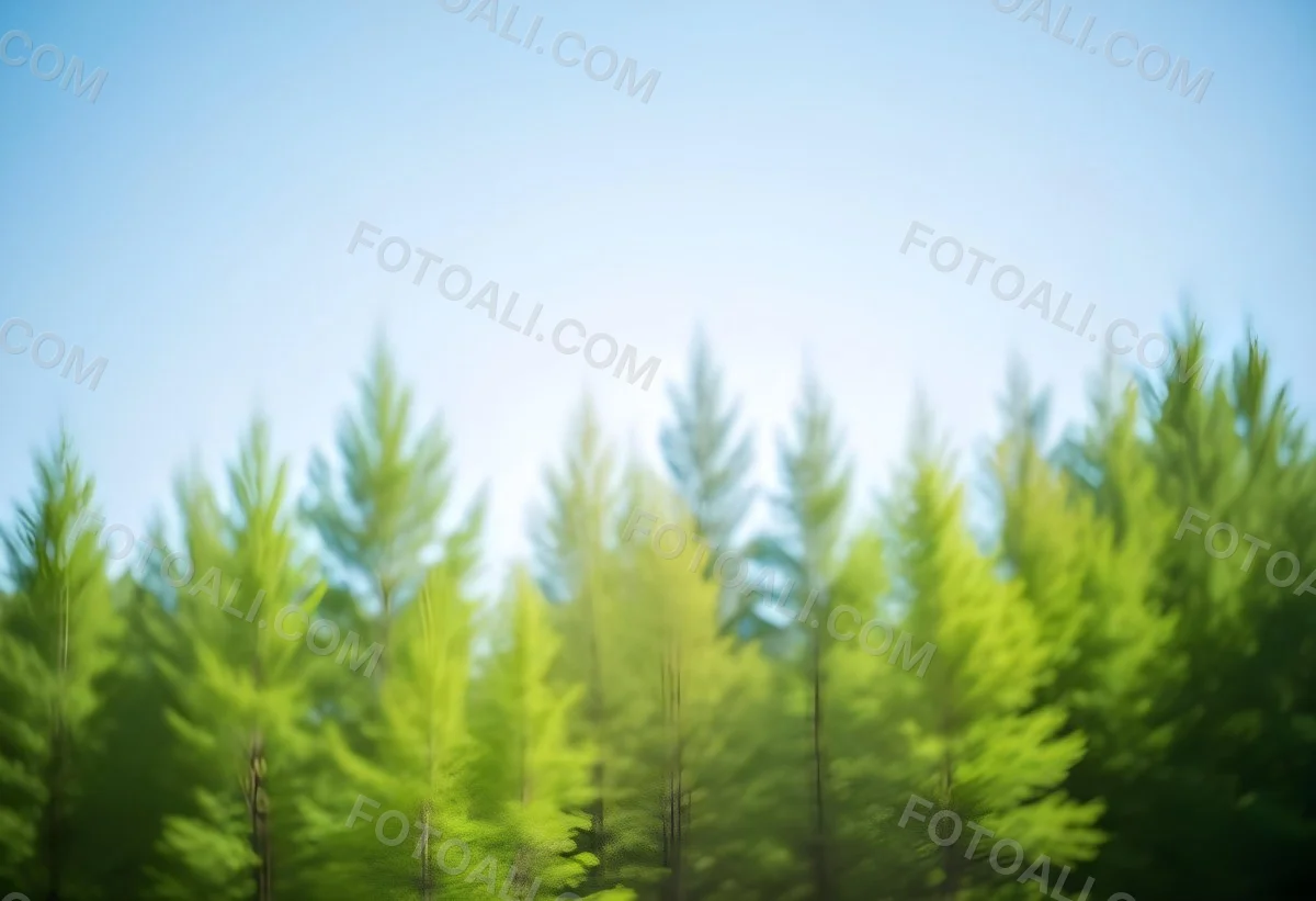 Blurred Image Of Green Trees With A Blue Sky In The Background Natural Light Natural Colors Out Of Focus Nature Photography 25 59ce