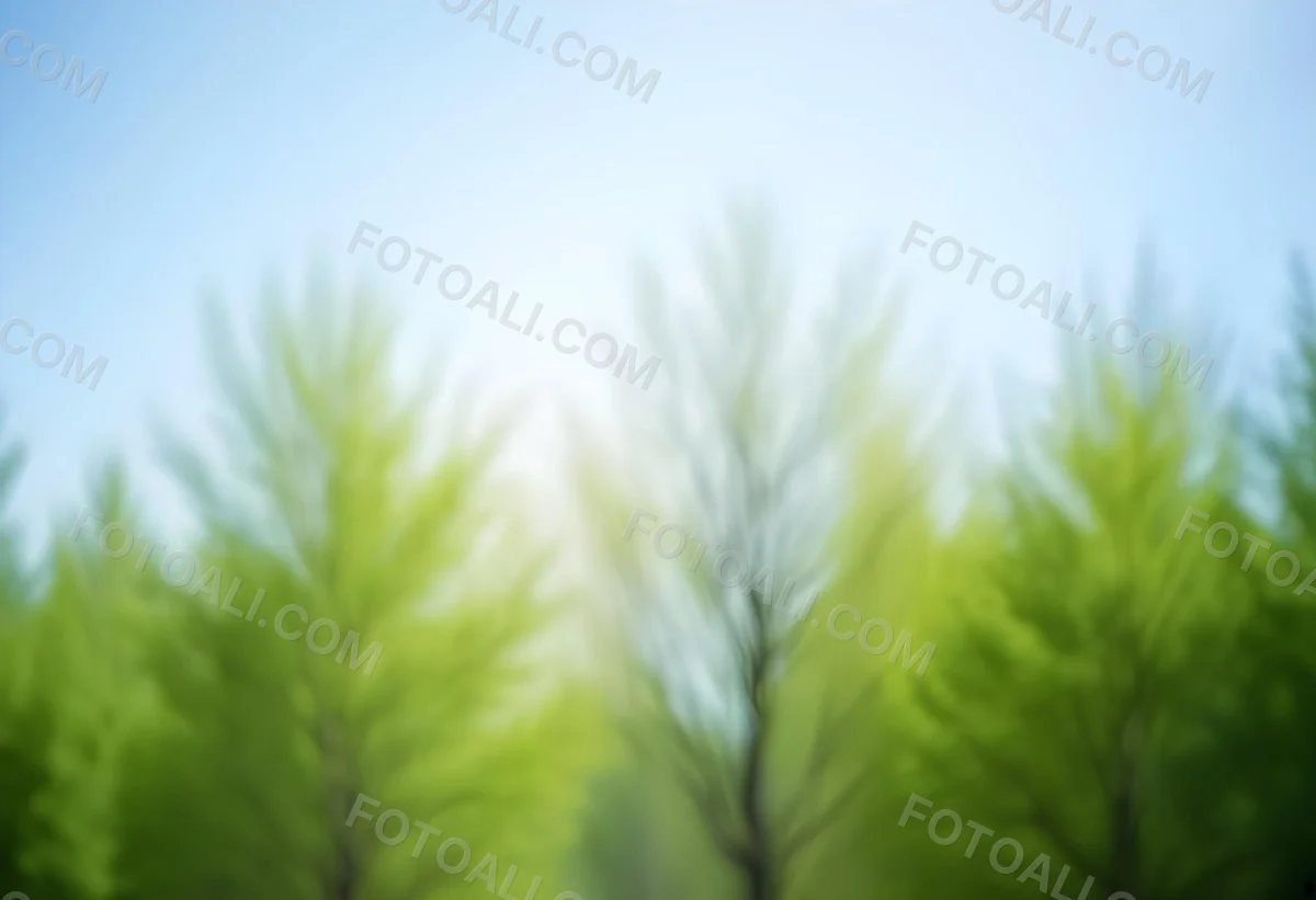 Blurred Image Of Green Trees With A Blue Sky In The Background Natural Light Natural Colors Out Of Focus Nature Photography 27 45e9
