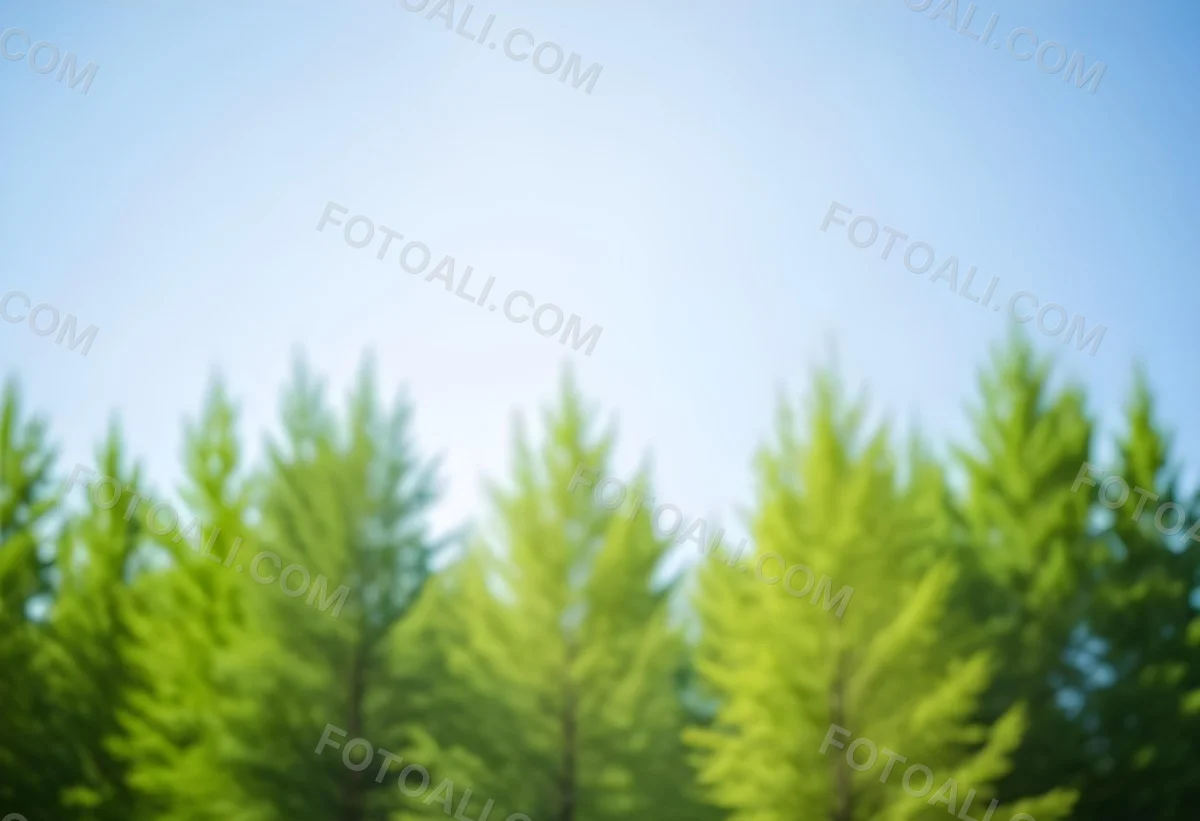 Blurred Image Of Green Trees With A Blue Sky In The Background Natural Light Natural Colors Out Of Focus Nature Photography 28 8772