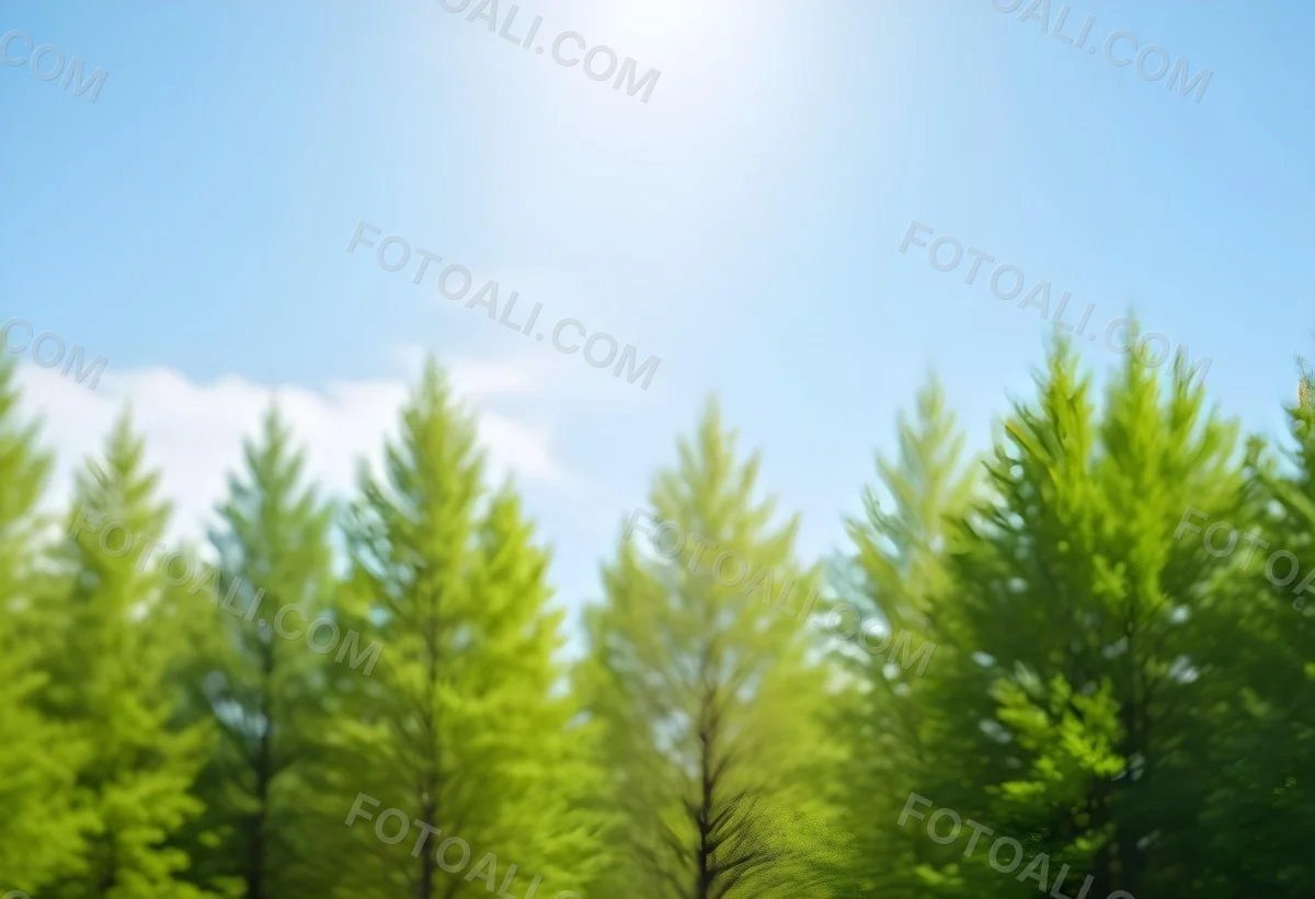 Blurred Image Of Green Trees With A Blue Sky In The Background Natural Light Natural Colors Out Of Focus Nature Photography 29 Fe38