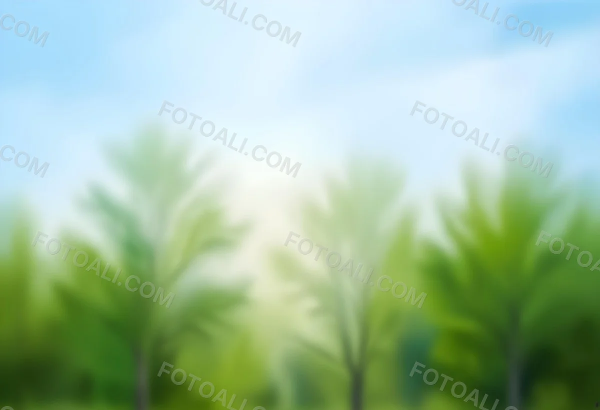Blurred Image Of Green Trees With A Blue Sky In The Background Natural Light Natural Colors Out Of Focus Nature Photography 3 5b9f