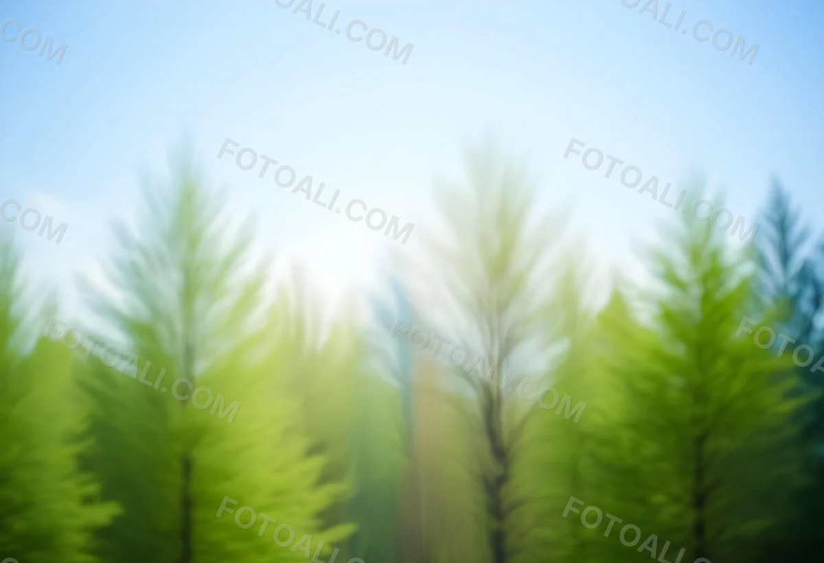 Blurred Image Of Green Trees With A Blue Sky In The Background Natural Light Natural Colors Out Of Focus Nature Photography 30 32be