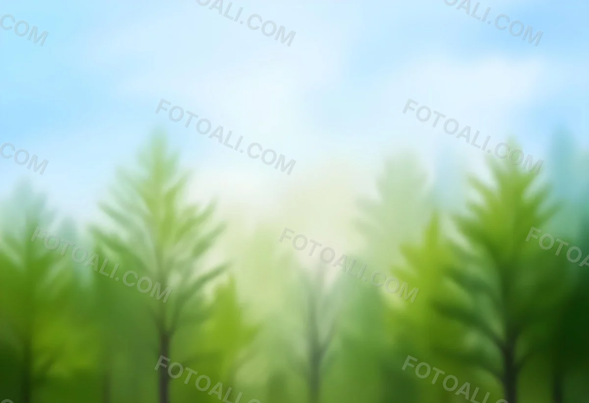 Blurred Image Of Green Trees With A Blue Sky In The Background Natural Light Natural Colors Out Of Focus Nature Photography 7 7aee
