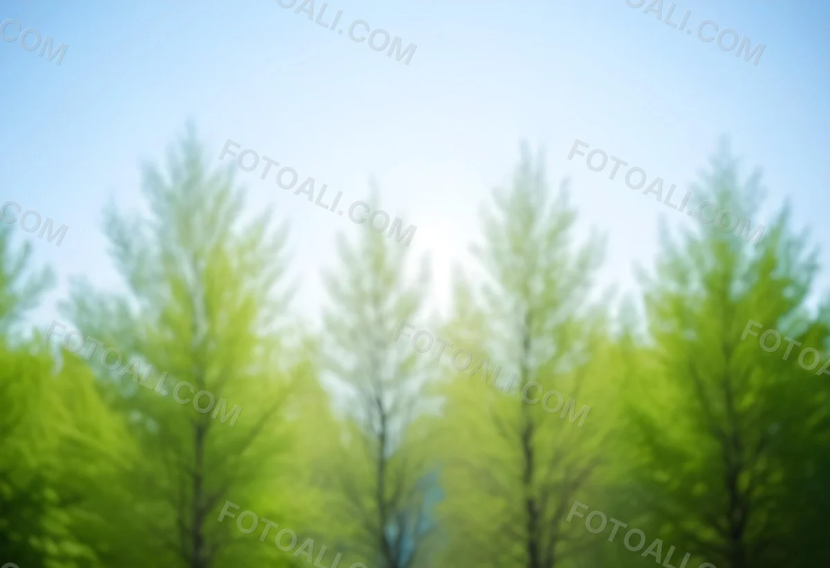 Blurred Image Of Green Trees With A Blue Sky In The Background Natural Light Natural Colors Out Of Focus Nature Photography 8 590f