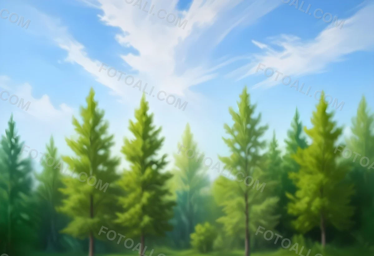 Blurred Image Of Green Trees With A Blue Sky In The Background Natural Light Natural Colors Out Of Focus Nature Photography 9 7593