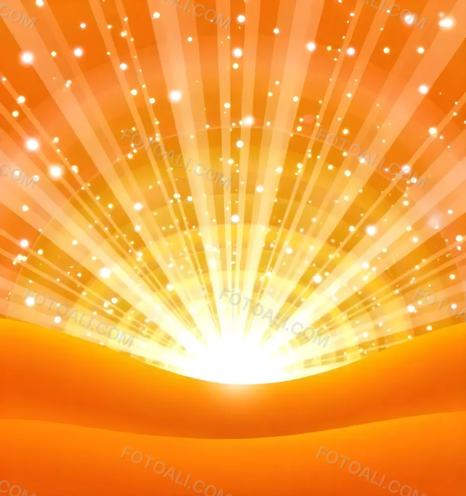 Bright Orange And Yellow Sunburst With Glowing Rays And Sparkling Stars Against A Warm Vibrant Background 1 822e
