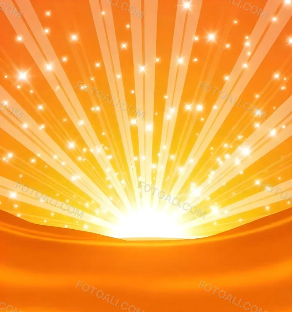 Bright Orange And Yellow Sunburst With Glowing Rays And Sparkling Stars Against A Warm Vibrant Background 10 6c85