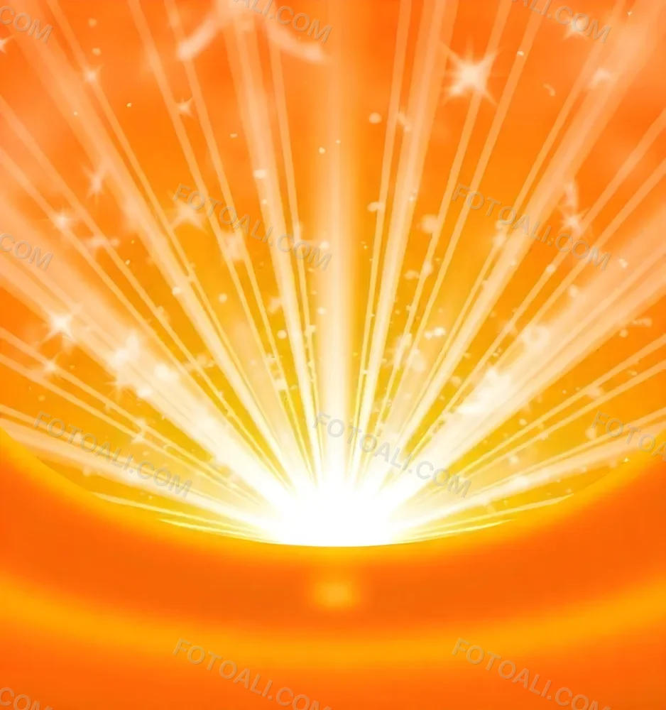 Bright Orange And Yellow Sunburst With Glowing Rays And Sparkling Stars Against A Warm Vibrant Background 2 E6e9