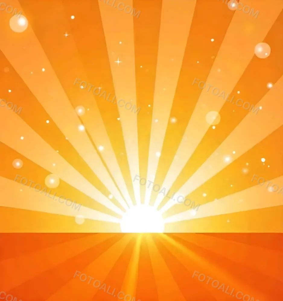 Bright Orange And Yellow Sunburst With Glowing Rays And Sparkling Stars Against A Warm Vibrant Background 4 F90c